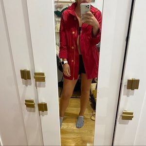 Red rain coat size small